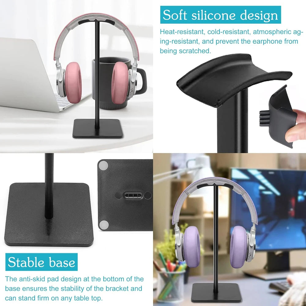 Aluminium Alloy Metal Headset Stand Holder Headphone Rack Mount Hanger Flexible Earphone Gamer Hanger Display Rack