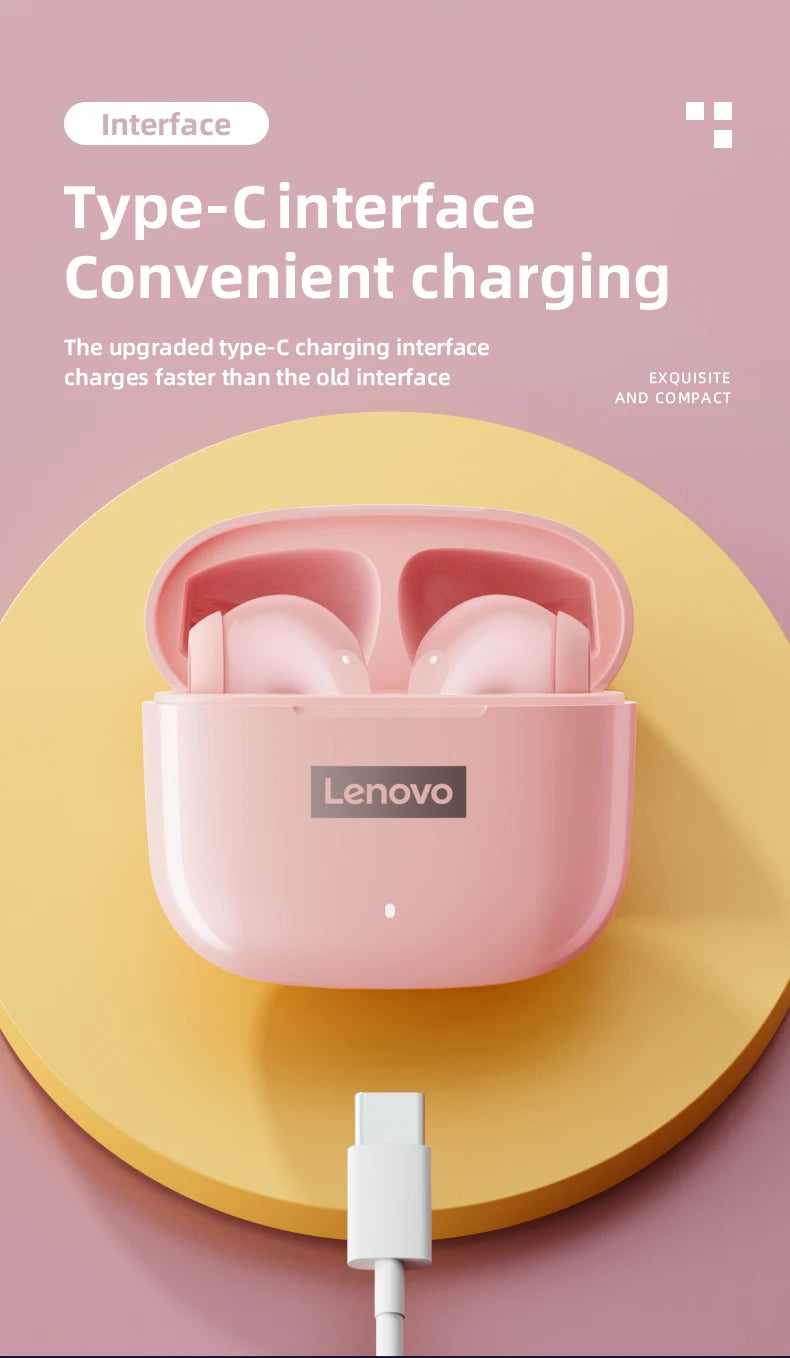 Original Lenovo LP40Pro Earphones Wireless Bluetooth Earbuds Sports Waterproof Headphone with Mic Touch Control TWS Headset
