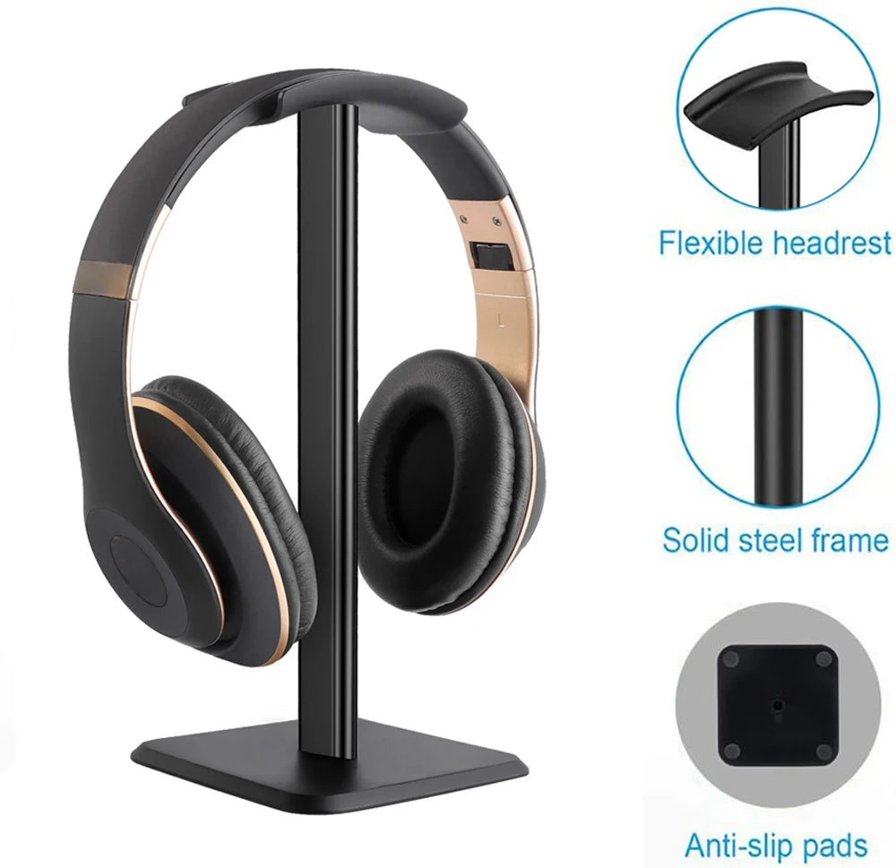 Aluminium Alloy Metal Headset Stand Holder Headphone Rack Mount Hanger Flexible Earphone Gamer Hanger Display Rack