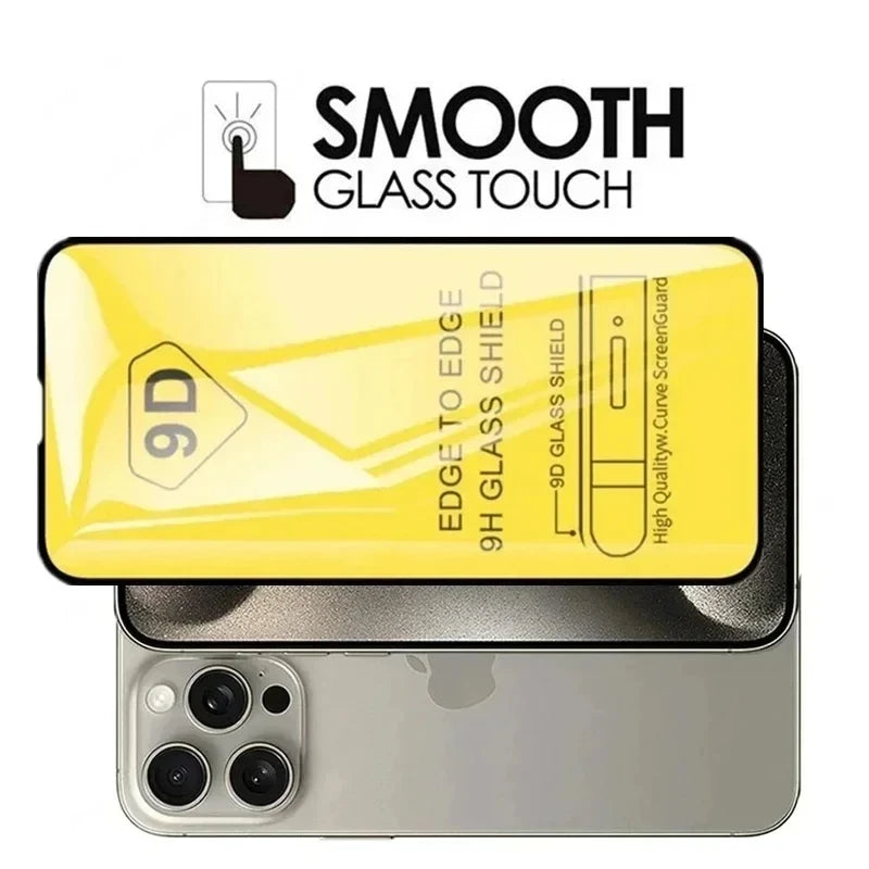 5PCS 9D Tempered Glass For iPhone 16 Pro Max 15 14 13 11 12 Mini XR X Xs Max 7 8 Plus SE 6s 16pro 15pro 13pro Screen Protectors