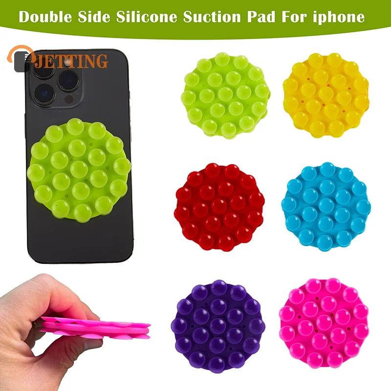 Double Side Silicone Suction Pad For Mobile Phone Fixture Suction Cup Backed Adhesive Silicone Rubber Sucker Pad For Fixed Pad