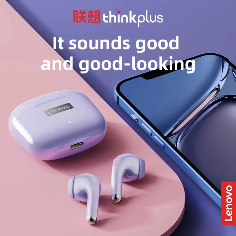 Original Lenovo LP40Pro Earphones Wireless Bluetooth Earbuds Sports Waterproof Headphone with Mic Touch Control TWS Headset