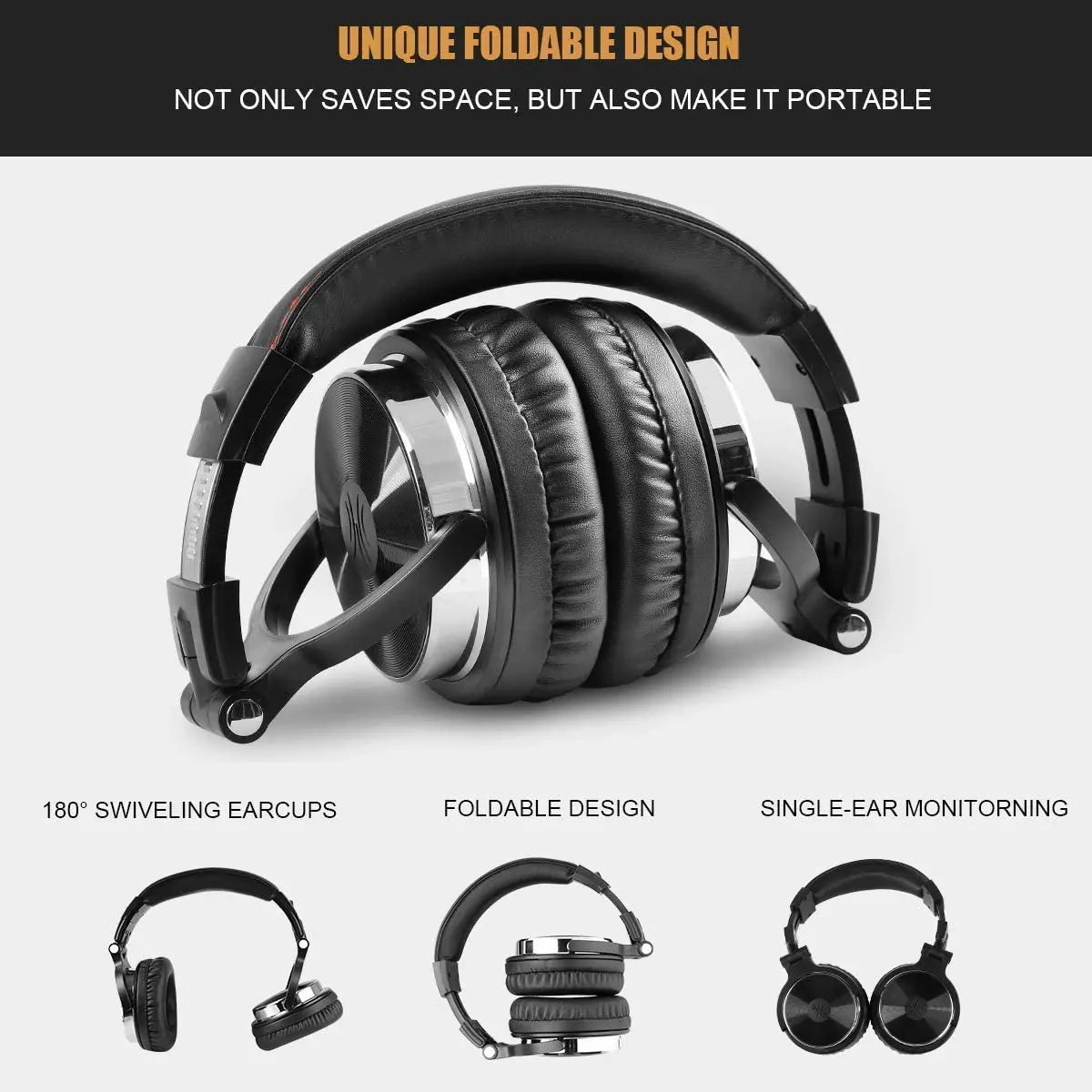 Oneodio Wired Headphones Professional Studio DJ Headphone With Microphone Over Ear Hi-Res Headset Monitoring For Music Phone