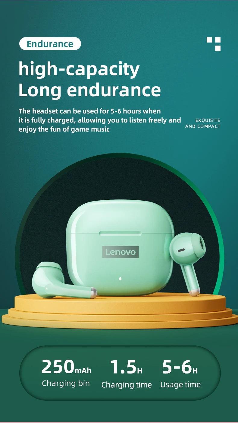 Original Lenovo LP40Pro Earphones Wireless Bluetooth Earbuds Sports Waterproof Headphone with Mic Touch Control TWS Headset