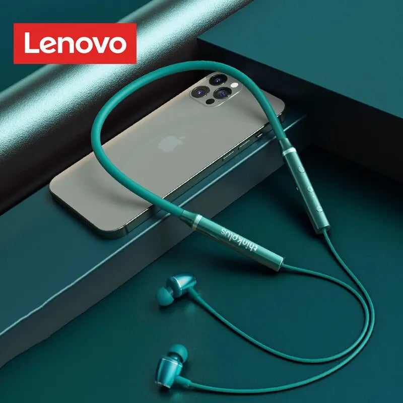 Original Lenovo HE05X Bluetooth Neckband Earphones Wireless Earbuds Magnetic Neckband Earbuds Waterproof Sport Headset with Mic
