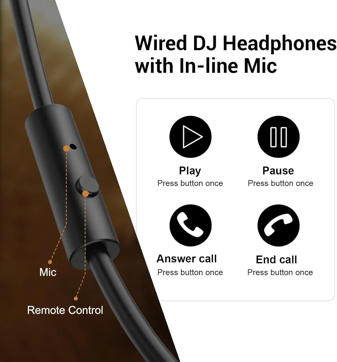 Oneodio Wired Headphones Professional Studio DJ Headphone With Microphone Over Ear Hi-Res Headset Monitoring For Music Phone